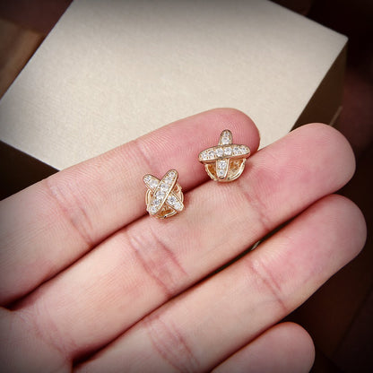 [BloomBling]JEUX DE GOLD DIAMOND EARRINGS