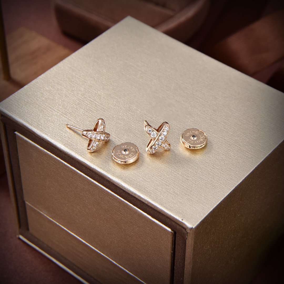[BloomBling]JEUX DE GOLD DIAMOND EARRINGS