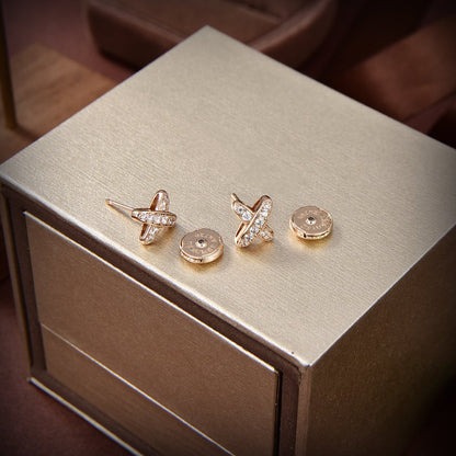 [BloomBling]JEUX DE GOLD DIAMOND EARRINGS