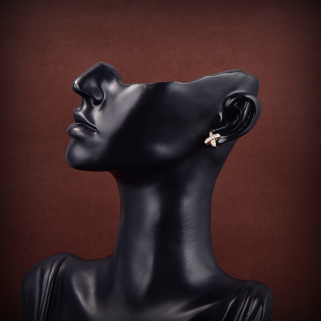 [BloomBling]JEUX DE GOLD DIAMOND EARRINGS
