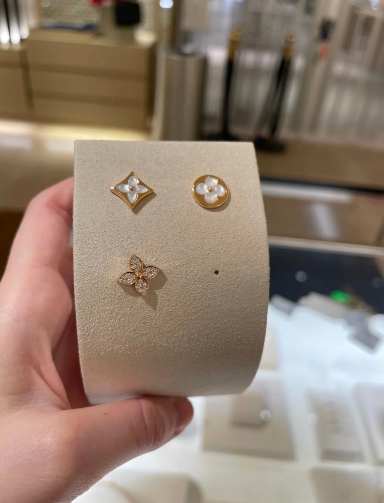 [BloomBling]STAR BLOSSOM STUD EARRINGS PINK GOLD DIAMONDS