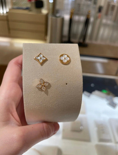 [BloomBling]STAR BLOSSOM STUD EARRINGS PINK GOLD DIAMONDS