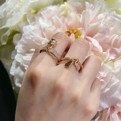 [BloomBling]HM KELLY CLOCHETTE DOUBLE RING IN  WITH DIAMONDS