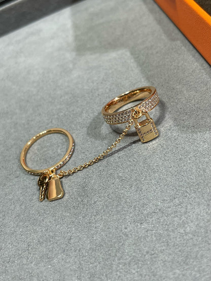 [BloomBling]HM KELLY CLOCHETTE DOUBLE RING IN  WITH DIAMONDS