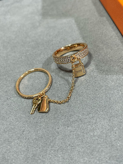 [BloomBling]HM KELLY CLOCHETTE DOUBLE RING IN  WITH DIAMONDS