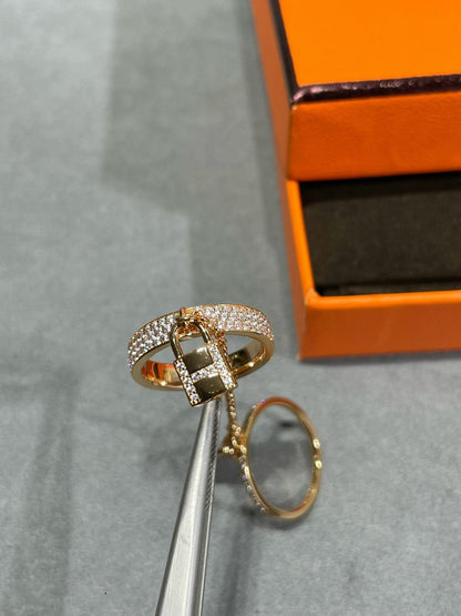 [BloomBling]HM KELLY CLOCHETTE DOUBLE RING IN  WITH DIAMONDS