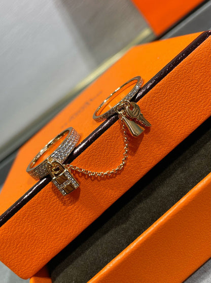 [BloomBling]HM KELLY CLOCHETTE DOUBLE RING IN  WITH DIAMONDS
