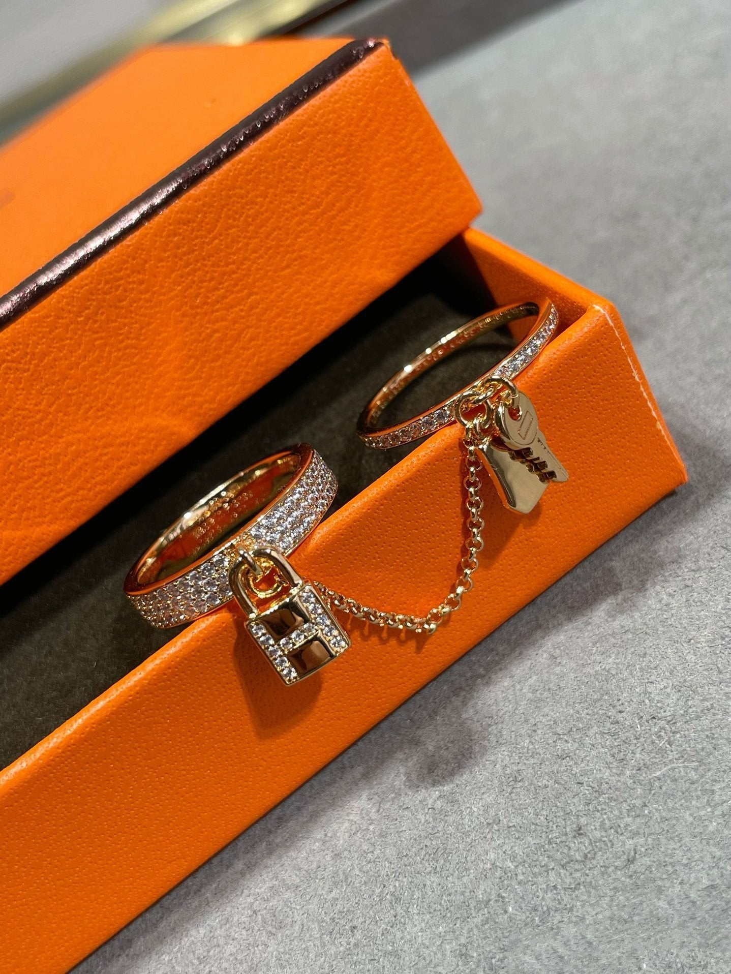 [BloomBling]HM KELLY CLOCHETTE DOUBLE RING IN  WITH DIAMONDS