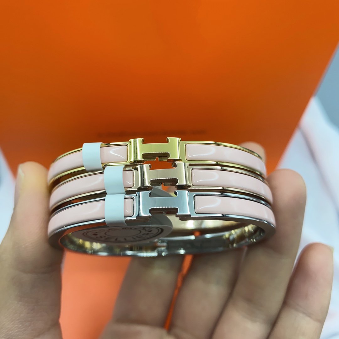 [BloomBling]CLASSIC HM CLIC  PINK 8MM ENAMEL BRACELET