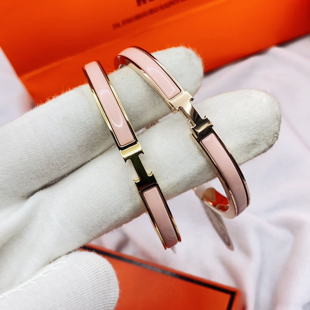 [BloomBling]CLASSIC HM CLIC  PINK 8MM ENAMEL BRACELET