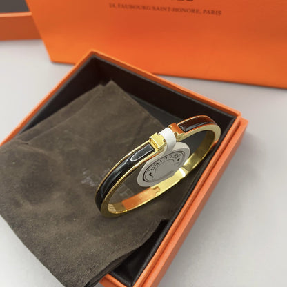 [BloomBling]CLASSIC HM CLIC BLACK 8MM ENAMEL BRACELET