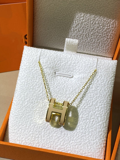 [BloomBling]HM CLIC YELLOW ENAMEL GOLD NECKLACE