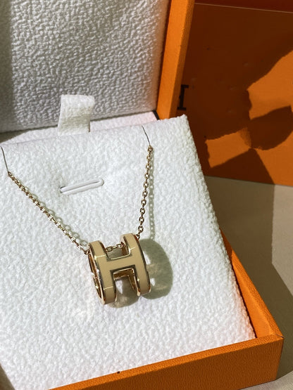 [BloomBling]HM CLIC YELLOW ENAMEL GOLD NECKLACE
