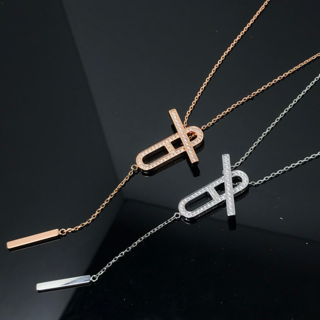 [BloomBling]HM NECKLACE PLATINUM ROSE GOLD DIAMOND
