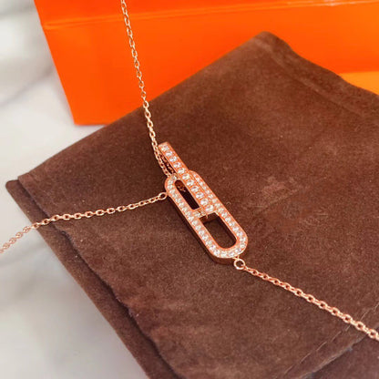 [BloomBling]HM NECKLACE PLATINUM ROSE GOLD DIAMOND