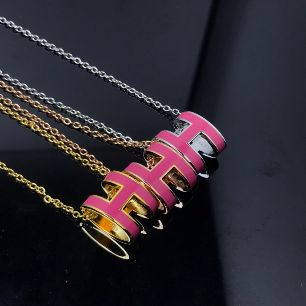[BloomBling]H NECKLACE PINK