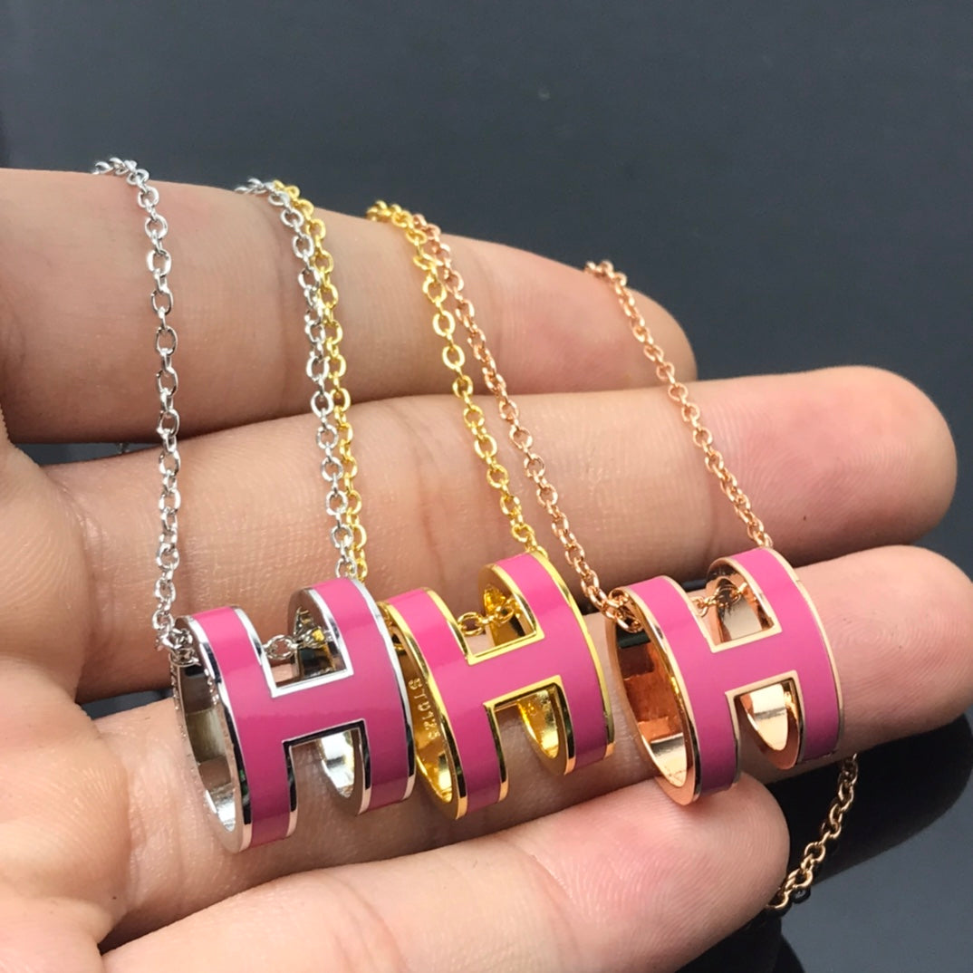 [BloomBling]H NECKLACE PINK