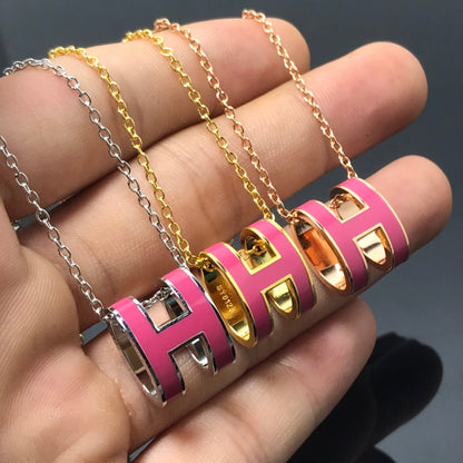 [BloomBling]H NECKLACE PINK