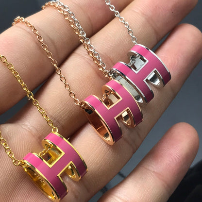 [BloomBling]H NECKLACE PINK