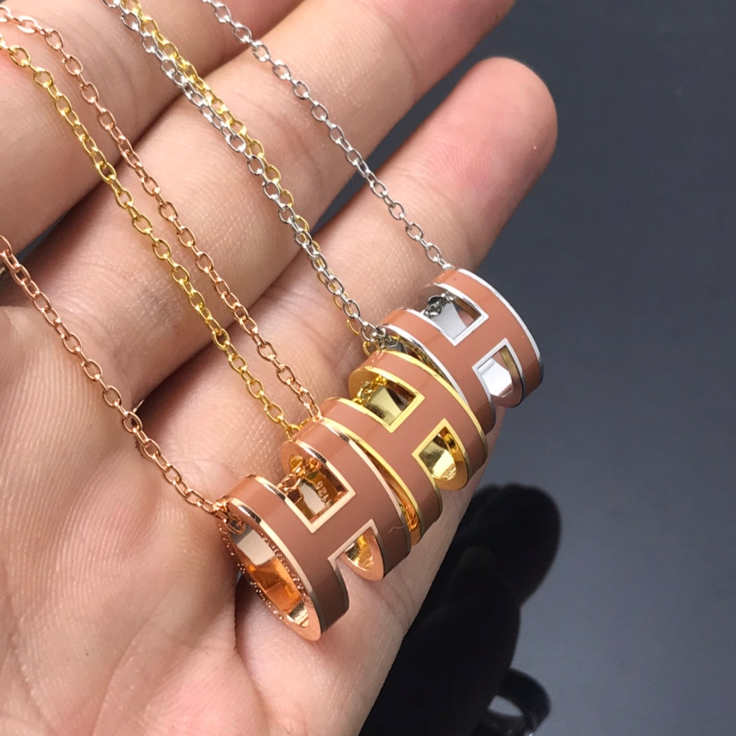 [BloomBling]H NECKLACE BROWN
