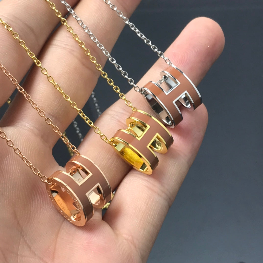 [BloomBling]H NECKLACE BROWN