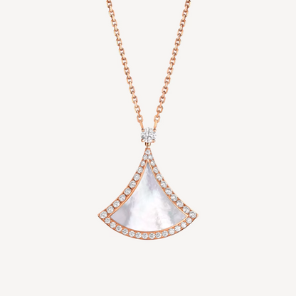 [BloomBling]DREAM MOP DIAMOND PAVED PINK GOLD NECKLACE