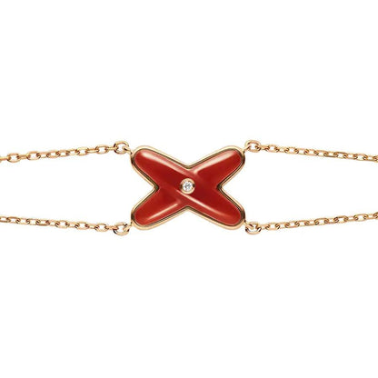 [BloomBling]JEUX BRACELET CARNELIAN PINK GOLD 1 DIAMOND