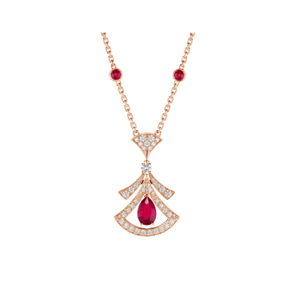 [BloomBling]DREAM NECKLACE CARNELIAN DIAMOND PINK GOLD
