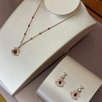 [BloomBling]DREAM NECKLACE CARNELIAN DIAMOND PINK GOLD