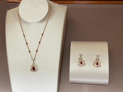 [BloomBling]DREAM NECKLACE CARNELIAN DIAMOND PINK GOLD