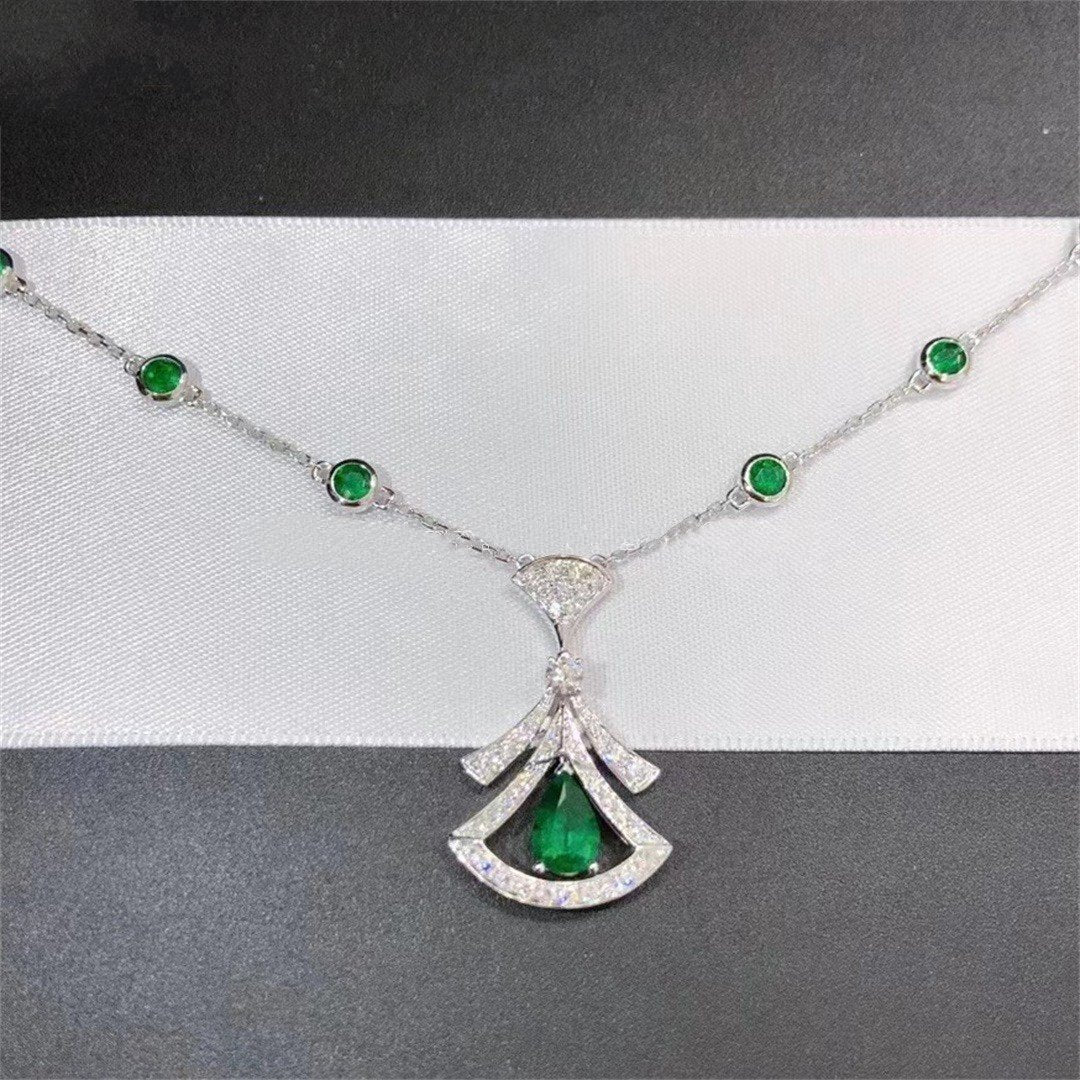 [BloomBling]DREAM NECKLACE MALACHITE DIAMOND SILVER