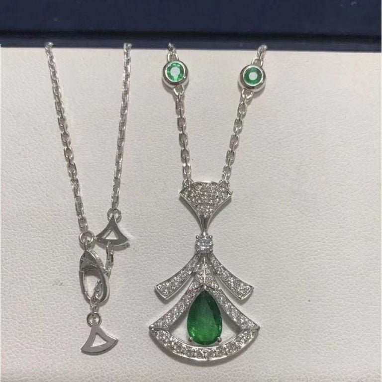 [BloomBling]DREAM NECKLACE MALACHITE DIAMOND SILVER