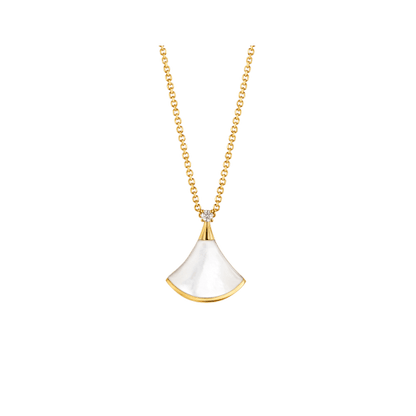 [BloomBling]DREAM NECKLACE WHITE MOP GOLD 1 DIAMOND