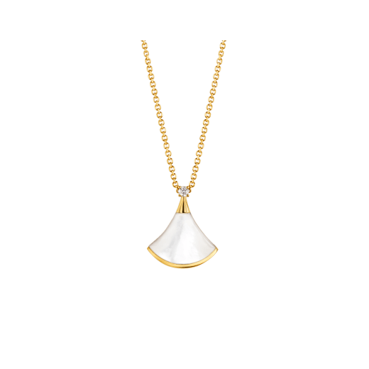 [BloomBling]DREAM NECKLACE WHITE MOP GOLD 1 DIAMOND
