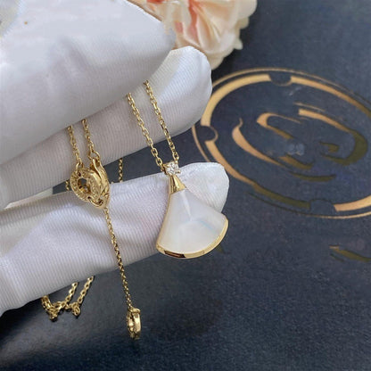 [BloomBling]DREAM NECKLACE WHITE MOP GOLD 1 DIAMOND