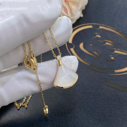 [BloomBling]DREAM NECKLACE WHITE MOP GOLD 1 DIAMOND