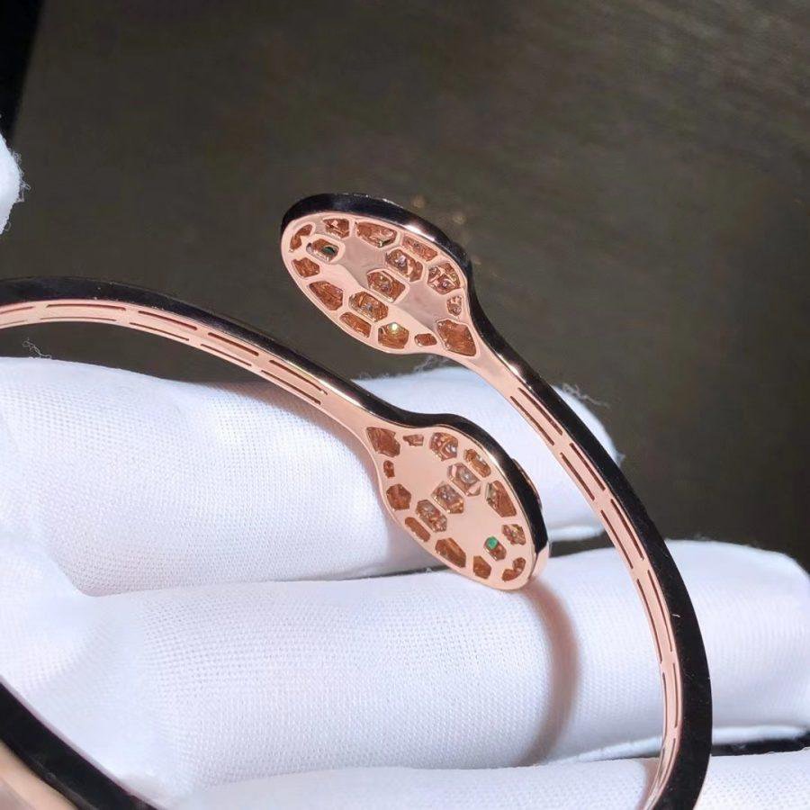 [BloomBling]SERPENTI BRACELET PINK GOLD MALACHITE DIAMOND DOUBLE SNAKE