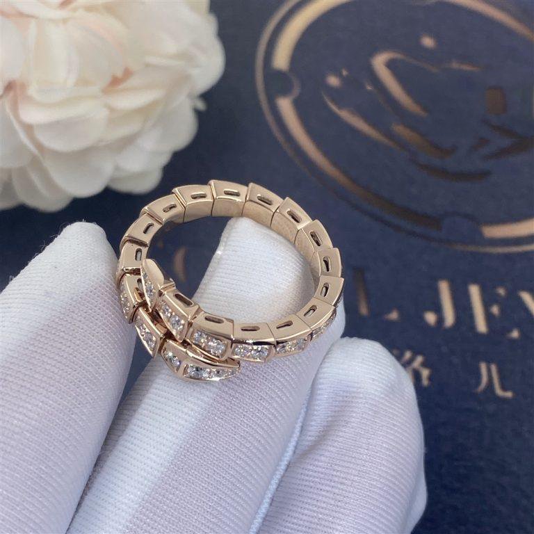 [BloomBling]SERPENTI RING PINK GOLD DIAMOND PAVED 4MM