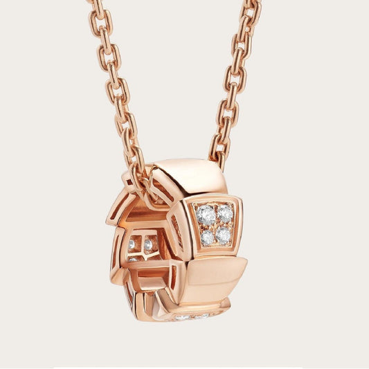 [BloomBling]SERPENTI PEDANT DIAMOND PINK GOLD NECKLACE