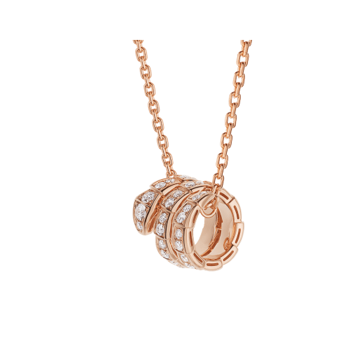 [BloomBling]SERPENTI PINK GOLD NECKLACE DOUBLE RING DIAMOND