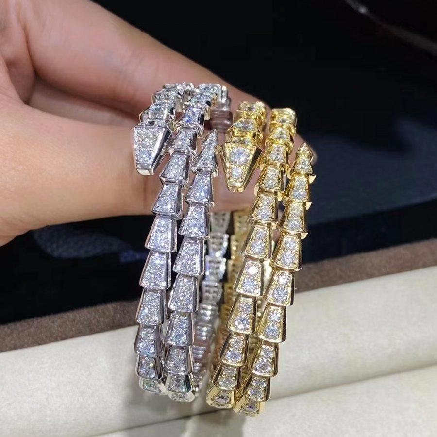[BloomBling]SERPENTI BRACELET GOLD DIAMOND DOUBLE ROW