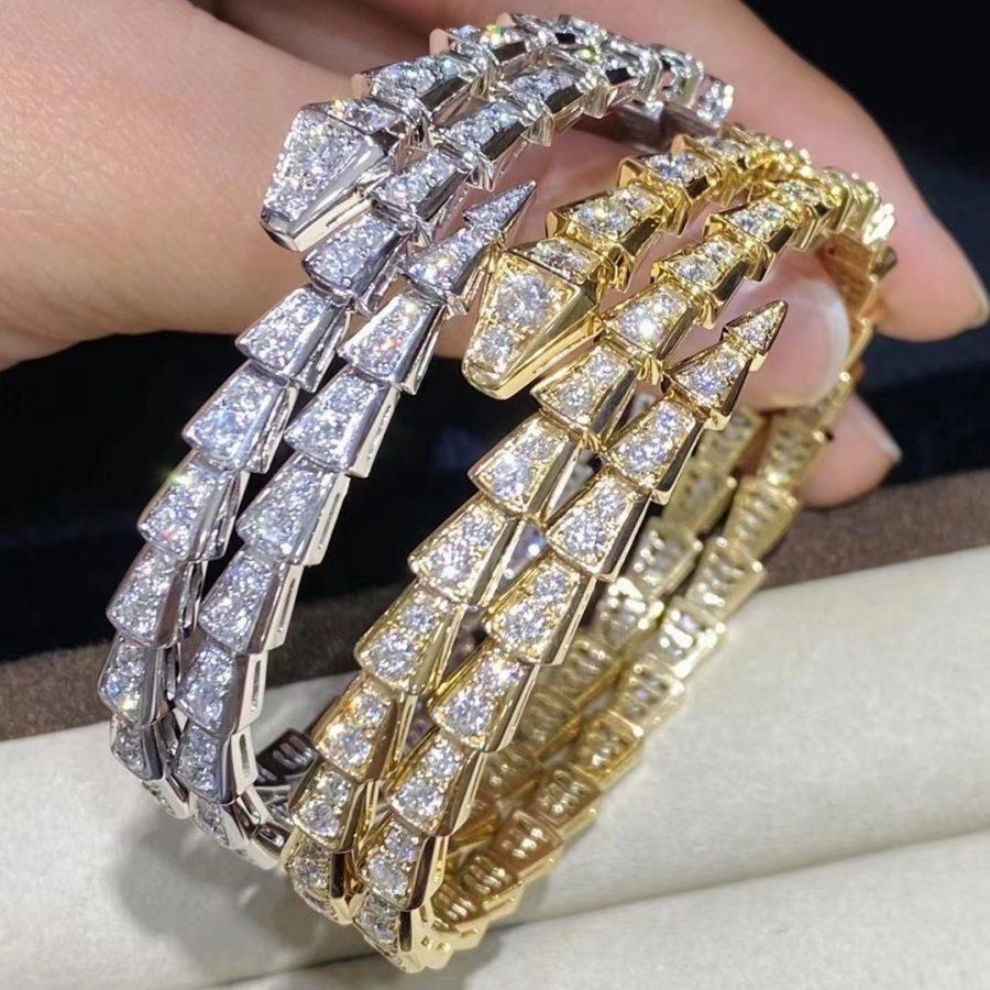 [BloomBling]SERPENTI BRACELET GOLD DIAMOND DOUBLE ROW