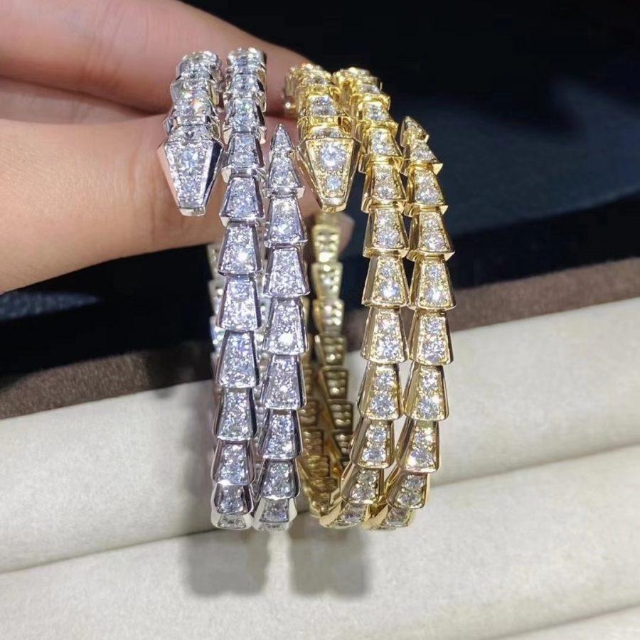 [BloomBling]SERPENTI BRACELET GOLD DIAMOND DOUBLE ROW