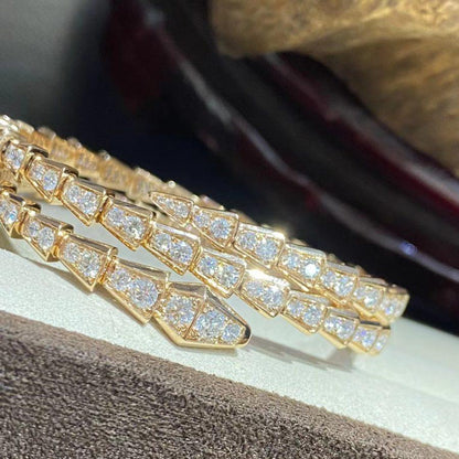 [BloomBling]SERPENTI BRACELET GOLD DIAMOND DOUBLE ROW