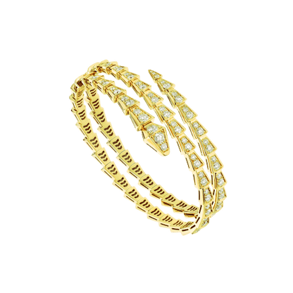[BloomBling]SERPENTI BRACELET GOLD DIAMOND DOUBLE ROW