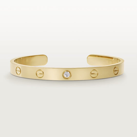 [BloomBling]LOVE BRACELET 6.1MM 1 DIAMOND OPEN CUFF
