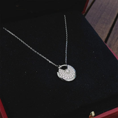 [BloomBling]AMULETTE SILVER FULL DIAMOND NECKLACE