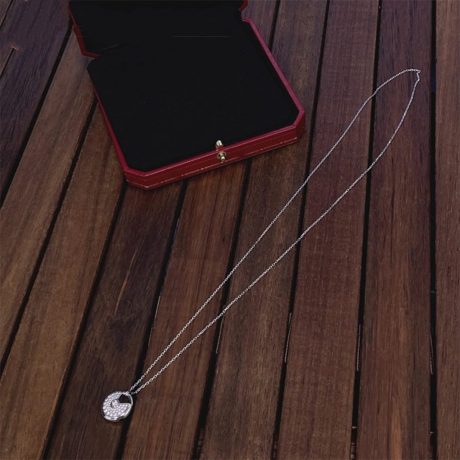 [BloomBling]AMULETTE SILVER FULL DIAMOND NECKLACE