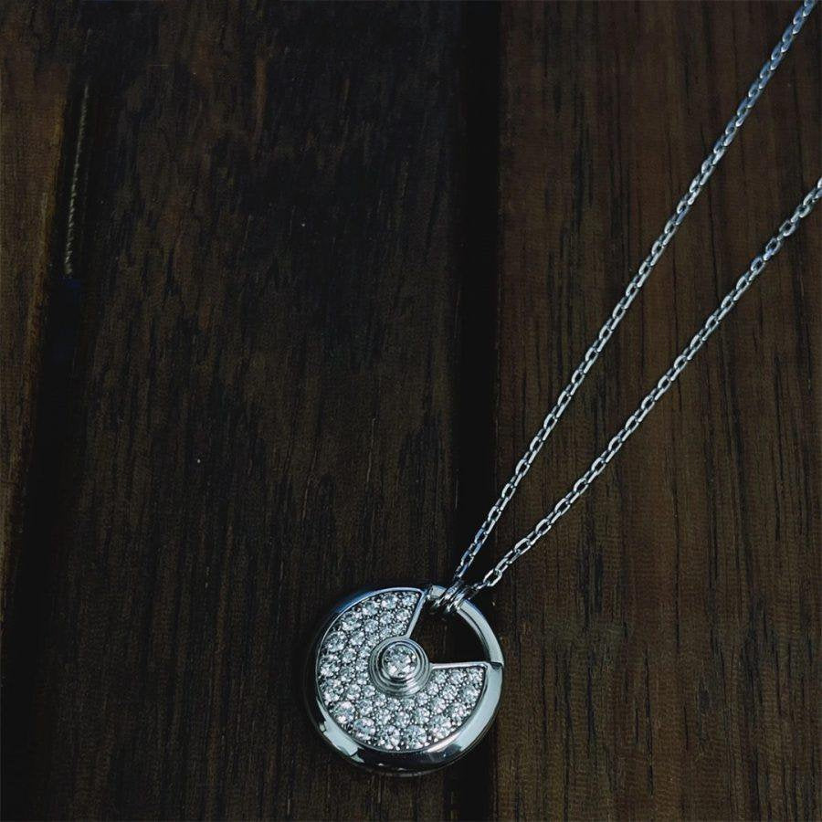 [BloomBling]AMULETTE SILVER FULL DIAMOND NECKLACE