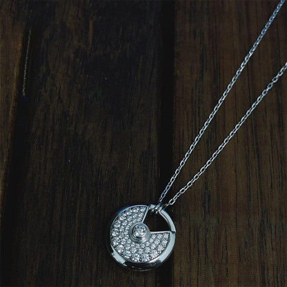 [BloomBling]AMULETTE SILVER FULL DIAMOND NECKLACE